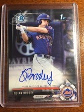 2017 BOWMAN 1st CHROME QUINN BRODEY RC NEW YORK METS!