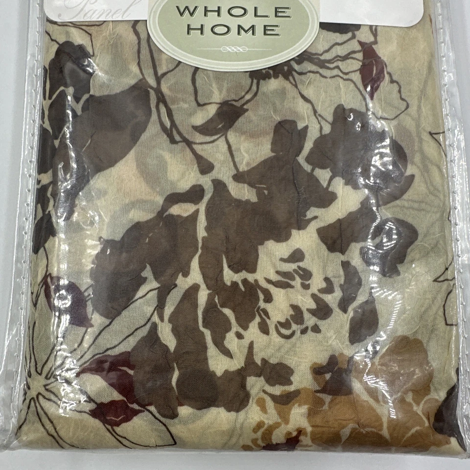 Panel de cortina de ventana transparente para toda la casa núcleo de casa floral marrón tostado 51x84 NUEVO Foto 3 de 4