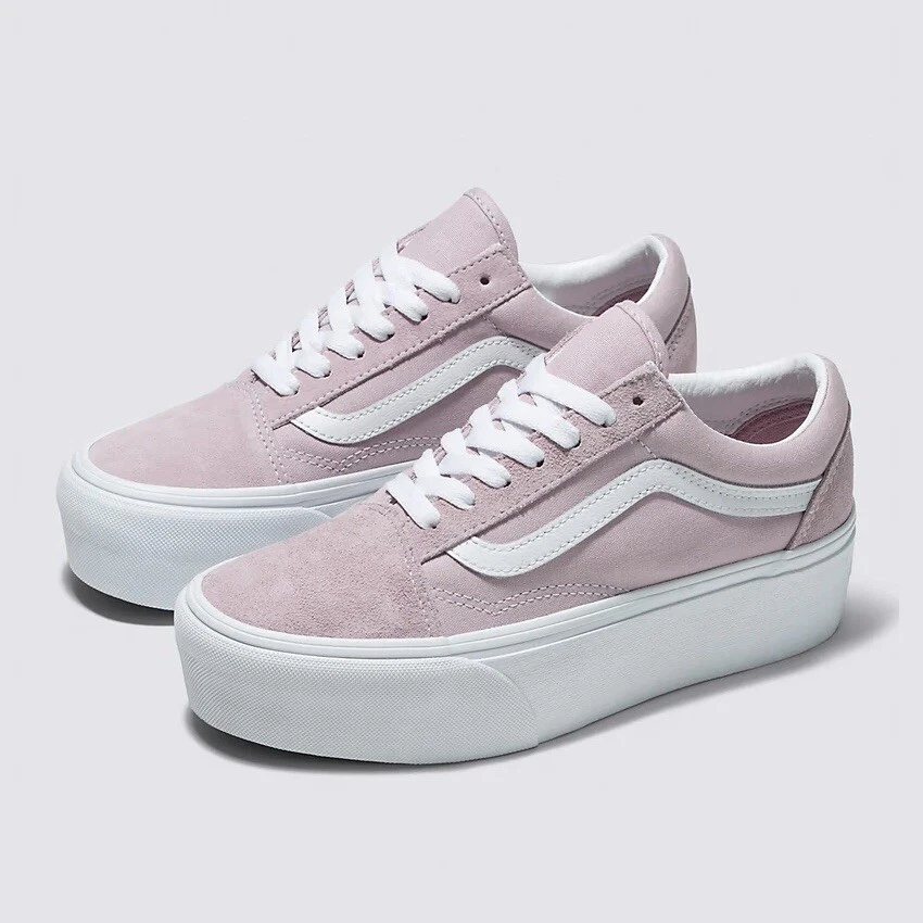 VANS WOMEN&#039;S OLD SKOOL STACKFORM White/Pink SNEAKERS/SHOES eBay