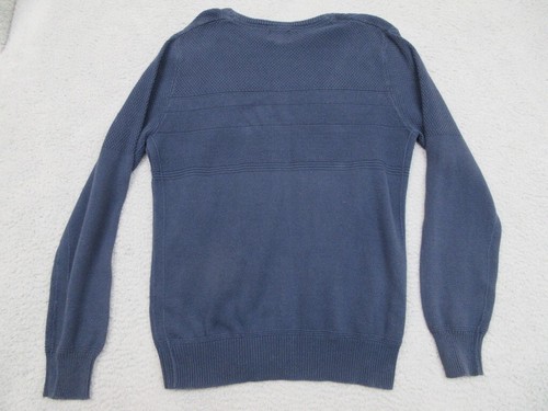 Quicksilver Sweater Mens M Blue Crew Neck Pullover Textured Casual Basic Casual - Picture 2 of 19