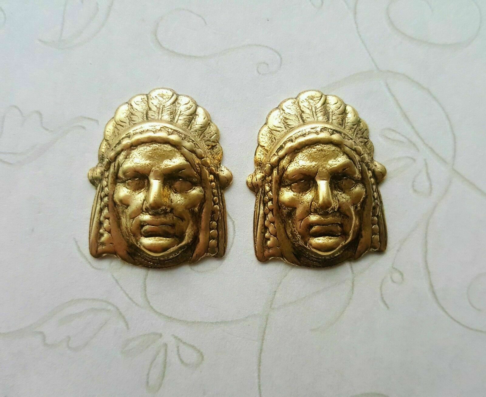 Brass Indian Chief Head Stampings x 2 14013FFA. eBay