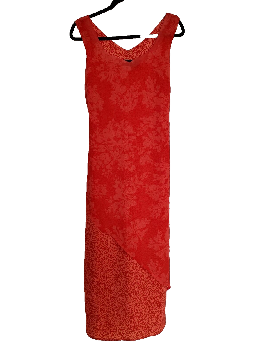 strapless open back dress Adalyn Pink & Red Paisley Cut-Out Maxi Dress