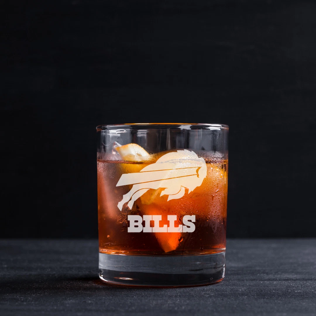 Custom Engraved Buffalo Bills Rocks Glass
