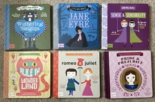Lot of 6 BabyLit Board Books by Jennifer Adams, Jane Austen Shakespeare, Carroll