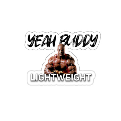Ronnie Coleman Motivational Sticker ''Yeah Buddy'' (White/Transparent)