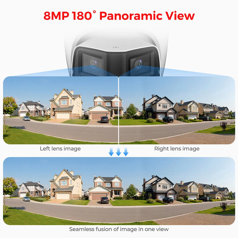 Cámara IP Valucam 8 MP Panorámica 2 Lén 180° POE 4K Bala/Torreta Sonido y Luz Foto 2 de 4