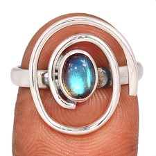 Natural Labradorite - Madagascar 925 Sterling Silver Ring OSA1 s.8 CR65390