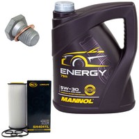 MotoröL Set 5W-30 5 Liter + ÖLfilter SH 4041 L + Schraube FüR BMW 3Er 5Er 7Er X3