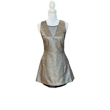 Sachin & Babi Gold Metallic Mini Dress NWT Size 8 Cocktail Wedding Guest Glam