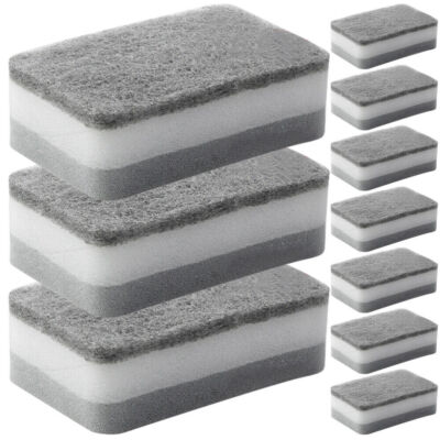 10 Pcs Sponge Scouring Pad Non Scratch Cellulose Scrubber Sponges