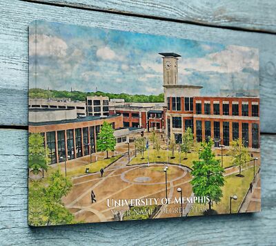 University of Memphis watercolor. Graduation gift, University of Memphis , Coll