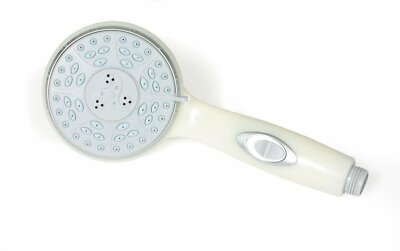 Camco RV Water Conserving Shower Head w/On Off Switch 5 Settings Off White 43712