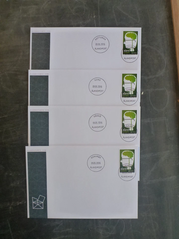 2016 ALAND, FINLAND CONJUNTO DE 19 CORREIOS THINK GREEN FDC CAPAS PRIMEIRO DIA - Imagem 4 de 4