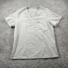 FIGS Scrub Top Women  s Large Beige Technical Collection Pocket Surgical Work