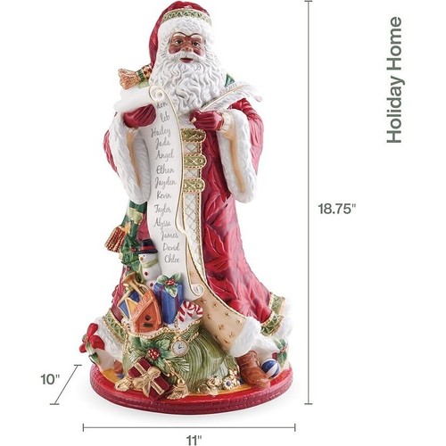 Fitz and Floyd Holiday Home African American Santa Ceramic Figurine NEW - Picture 3 of 3