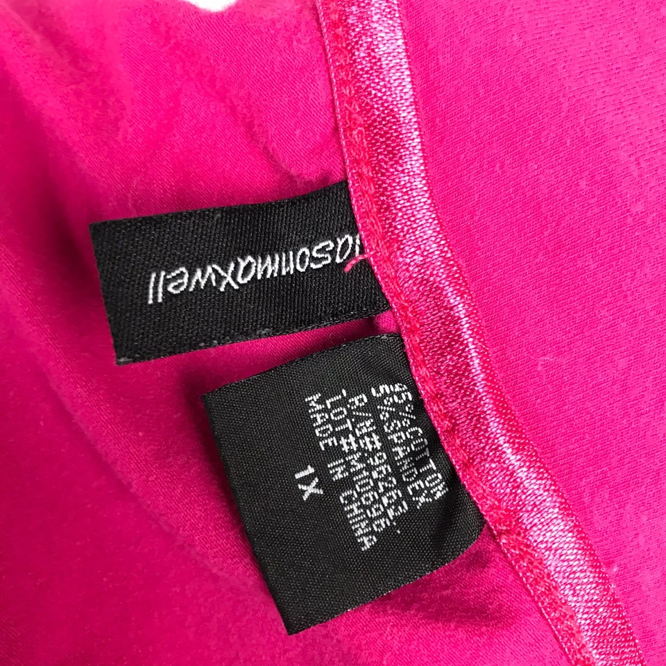 Camiseta sin mangas Jason Maxwell para mujer cuello redondo concha rosa liso mezcla de algodón talla 1X Foto 4 de 4