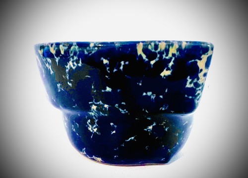 Vintage Bennington Pottery Heart Shaped Bowl / Planter Cobalt Blue Agate - Picture 4 of 12