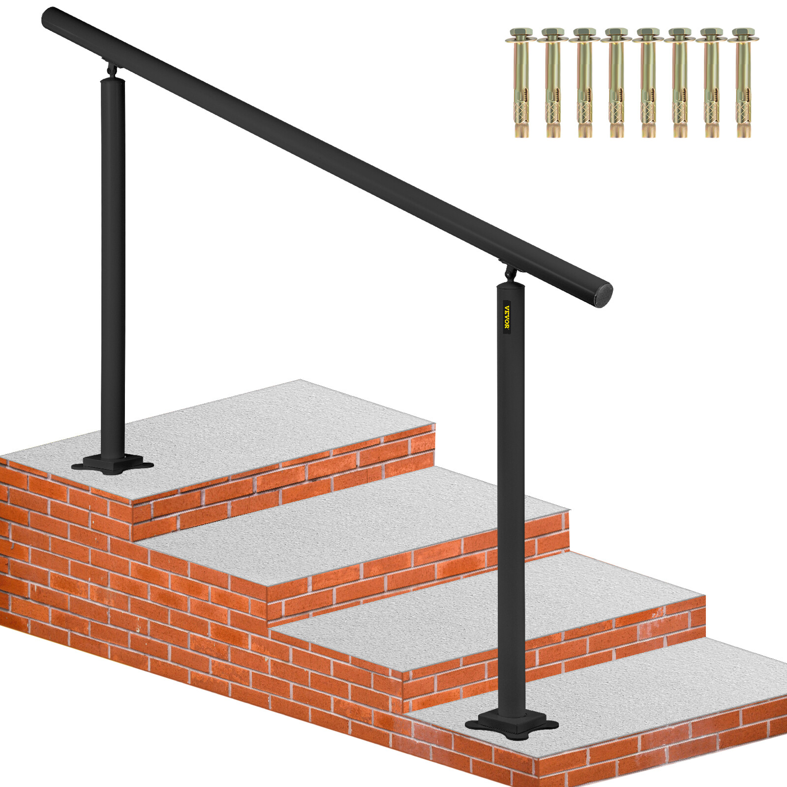 Main courante escalier 152,8 cm rampe de securite charge 70kg noire
