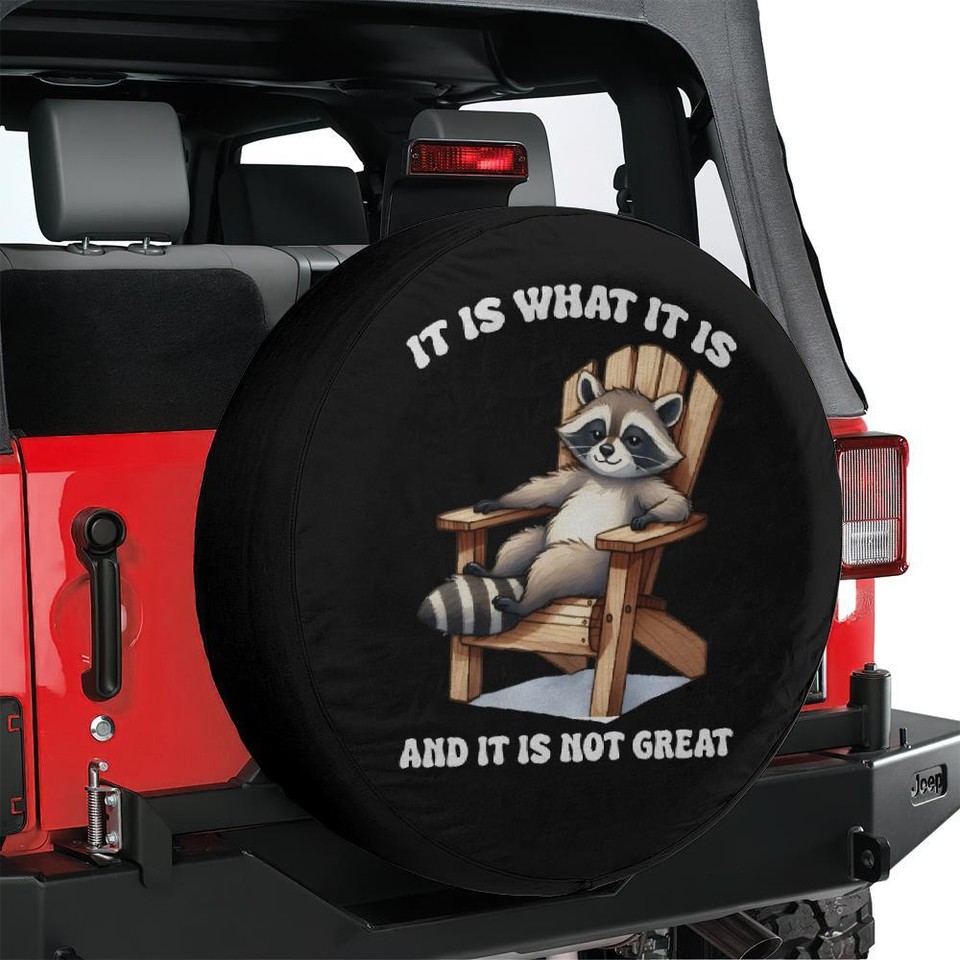 ItIsWhatItIs FunnyRaccoon Spare Tire Cover Sizes 2735 inches eBay