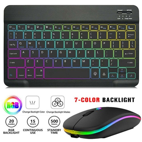 Backlit Bluetooth Keyboard Mouse For Samsung Galaxy Tab S9 S9+ S8 S8+ S7 S6 Lite - Picture 21 of 54