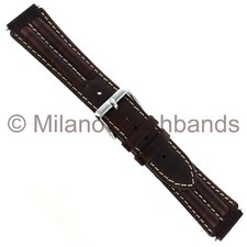 18mm Timex Crocograin Genuine Leather Brown Mens Watch Band Long TX16718 BOGO