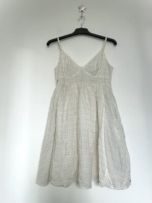 Tommy Hilfiger Denim Kleid M Creme Sternchen mit Taschen