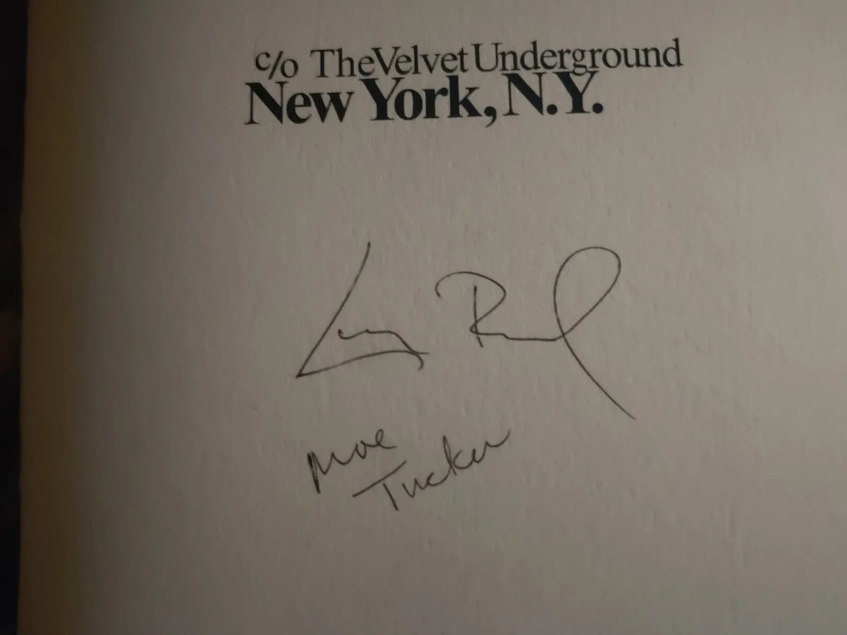 RARE SIGNED LOU REED COMPLETE C/O THE VELVET UNDERGROUND NEW YORK