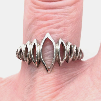 Verlauf Blatt Ring Band 925 Sterling Silber Modernist Stil Schmuck Geschenk 6,75