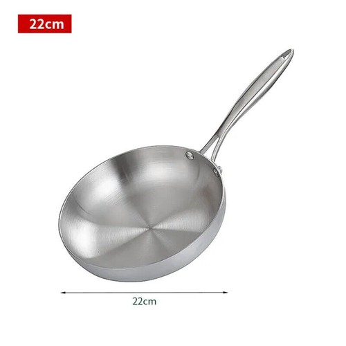 22/24/26/28CM 304 Stainless Steel Pan 5 Ply Steel Food Grade Non-Stick Pans - Picture 16 of 19