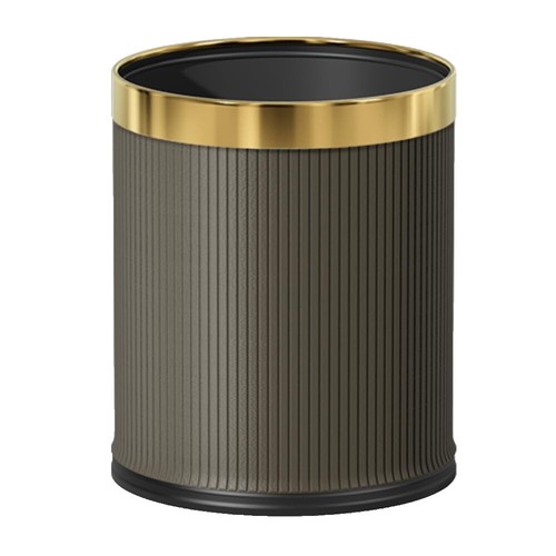 Venalys Small Gold Metal Trash Can Wastebasket, Decorative Hollow-Out Garbage Can Waste Paper Bin, Modern Farmhouse Round Trash Bin For Bathroom, Bedroom, Kitchen And Office (Lace - View #2