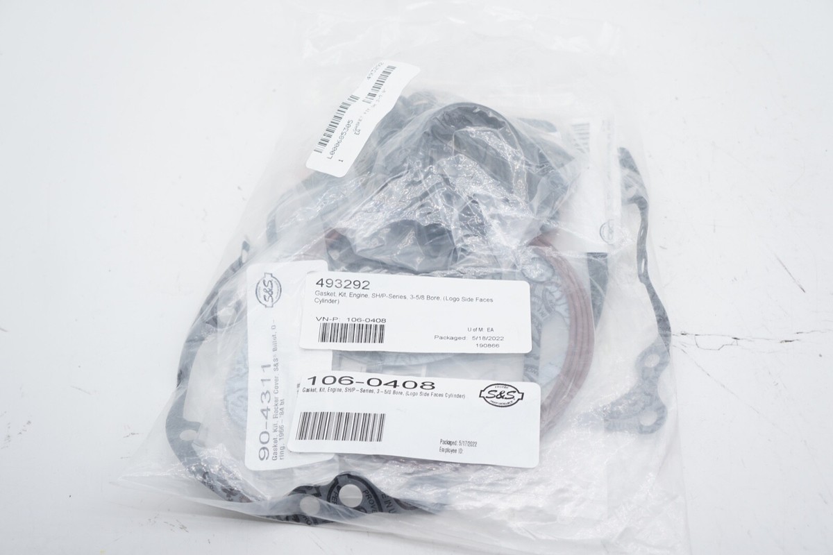 メイ New Genuine S & S Cycle 493292 (106-0408) Gaskets GASKET KIT SH 3