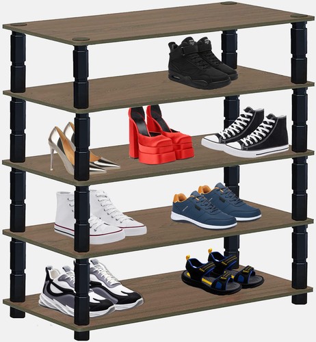 Shoe Rack Storage Unit in Pine 4/5 Tier Pine Wooden Choice of Sizes TURN-N-TUBE - Picture 7 of 19