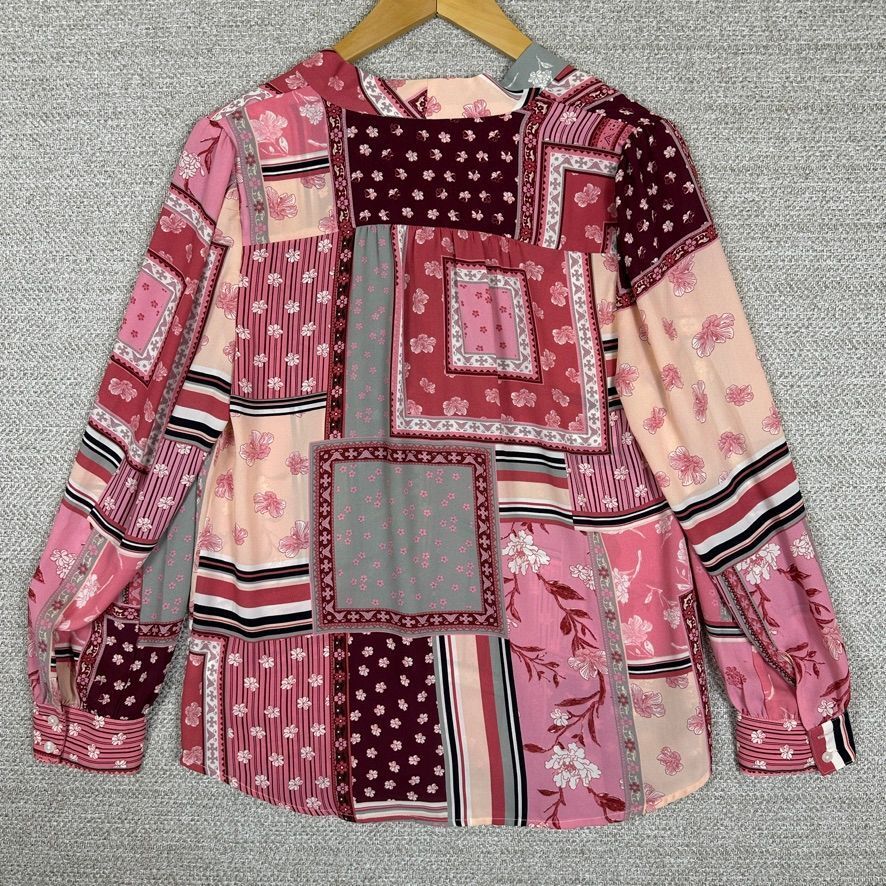 Talbots MP Patchwork Floral Button Down Shirt Pin… - image 3