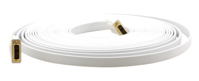 Kramer C-DM/DM/FLATW-RST-AG DVI-I Single link (Male-Male) Flat White Cable (6')