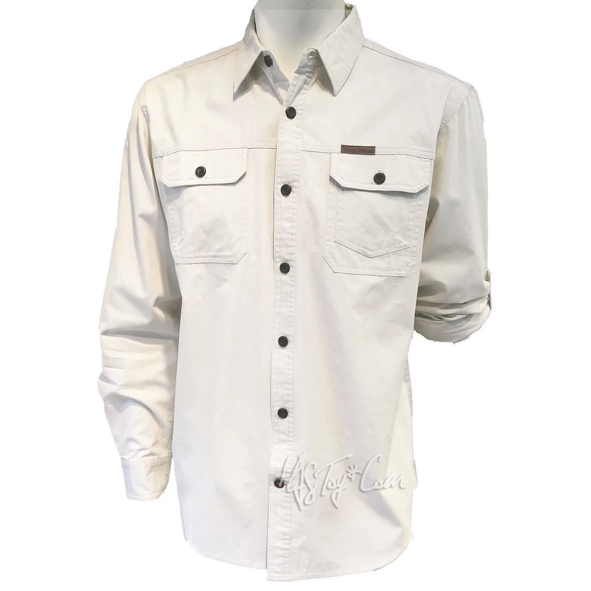 Chemise De Pêche Field & Stream Homme – XXL, Beige, Manches Longues, Maille Ventilée, Poches
