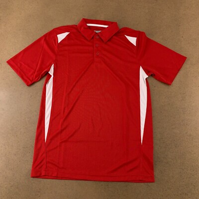 Augusta Sportswear Men's Size Small Red White Two-Tone Premier Sport Shirt 5012