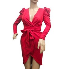 Fashion Nova Owning This M9ment Mini Dress In Tomato Red Long Sleeve