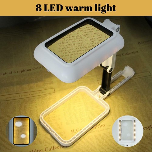 USB Handheld Desktop Folding Magnifying Glass Desk Lamp Magnifier with 18 LED - Picture 3 of 12