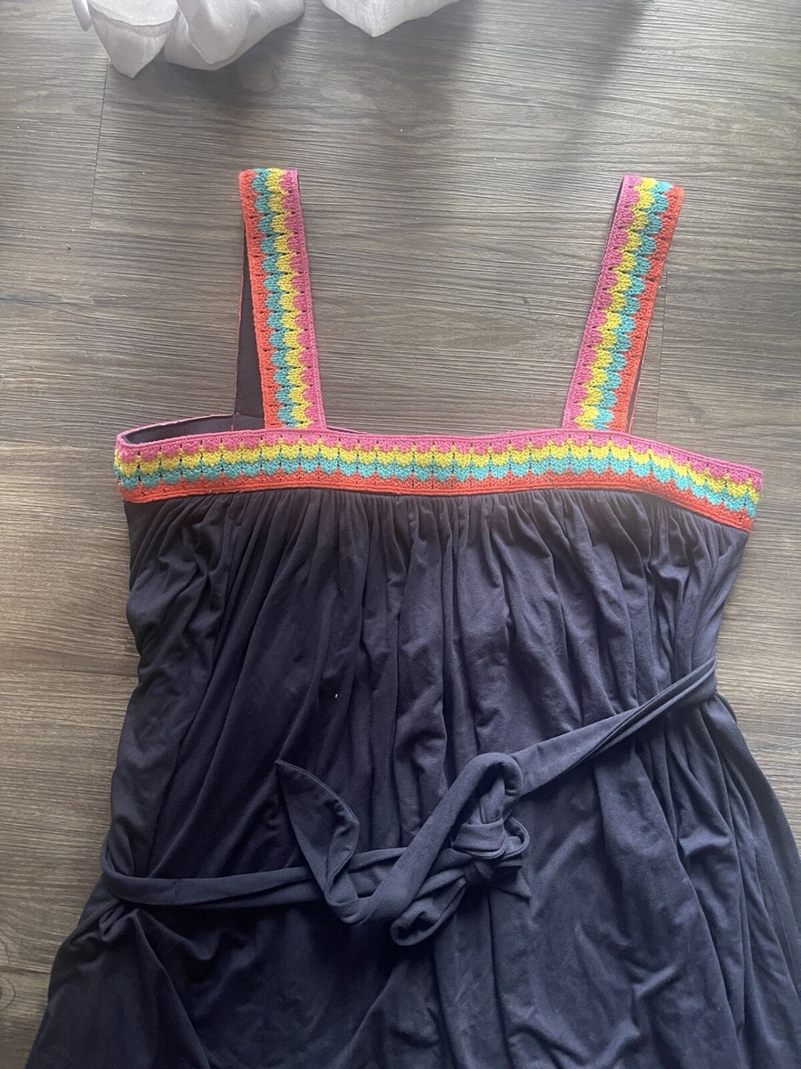 Boden blue Multi Color crochet trim jersey maxi dress size US 6/ UK 10 |  eBay
