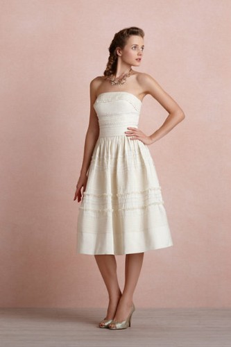 NWOT Anthropologie BHLDN Hitherto Fondant Tea Wedding Dress Buttercream Size 0 - 第 1/11 張圖片