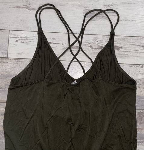 GAP Sleeveless Strappy Jumpsuit size L large - Dark Olive Green B - Picture 9 of 11