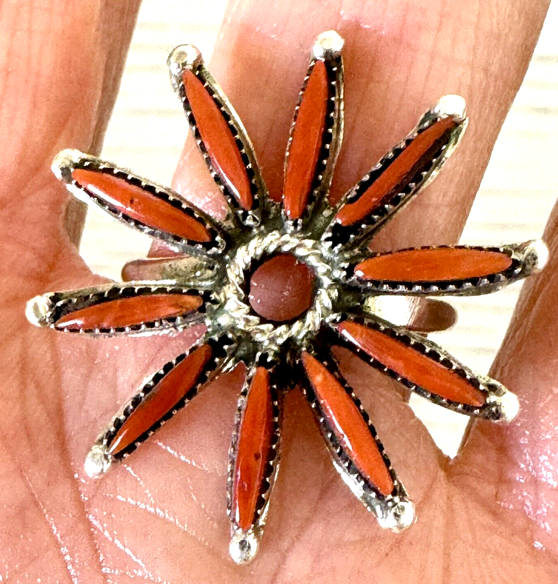 Zuni Needle Point Red Coral Ring 【公式通販】