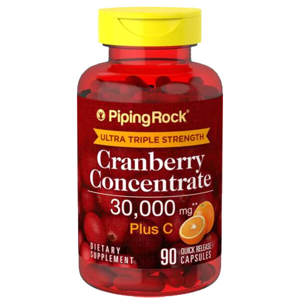 Клюква Ultra Triple Strength 30 000 мг плюс витамин C 90 капсул