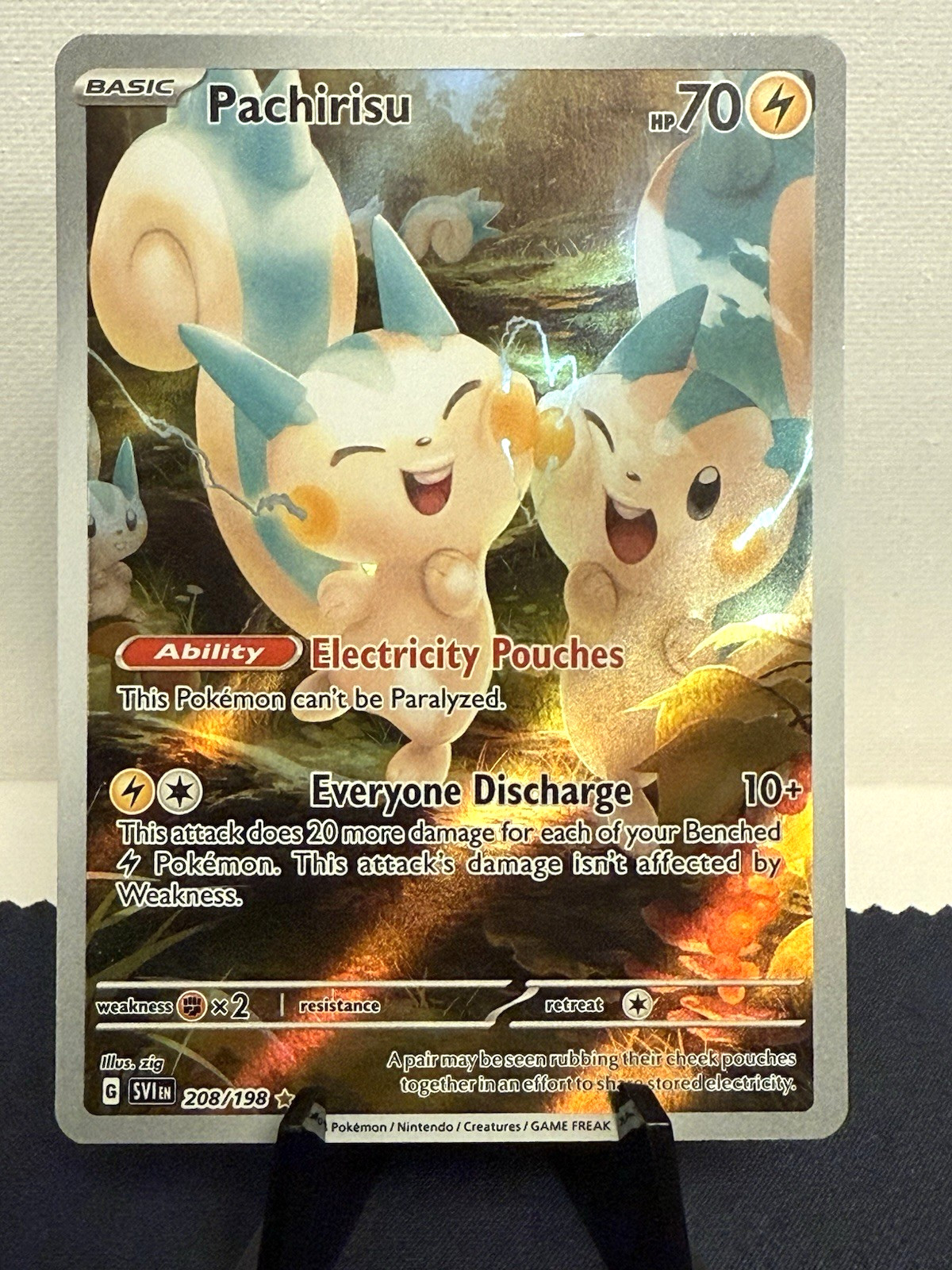 Pokemon TCG: Scarlet & Violet Base Set Pachirisu 208/198 IR NM
