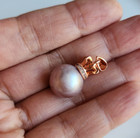 13mm Natural  Purple Pearl Big 6p Crown Pendant Rose Gold Plated 925 Silver — photo 4