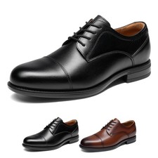 Bruno Marc Men's Full Grain Leather Classic Brogue Oxford Dress Shoes Cap Toe