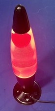 Vintage 90  s 16" Inch LP-20A Red Lava Lamp Black Base Cap Bullet NICE 