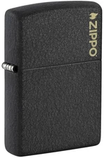 Zippo Classic Black Crackle® Zippo Logo Windproof Pocket Lighter, 236ZL