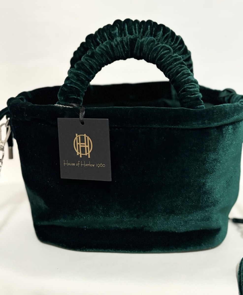 HOUSE OF HARLOW 1960 BAGS GREEN VELVET BAG PURSE NEW | eBay