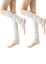 Ribbed Leg Warmers for Women, 80s Style, Long Knitted Socks for Party Sports ...